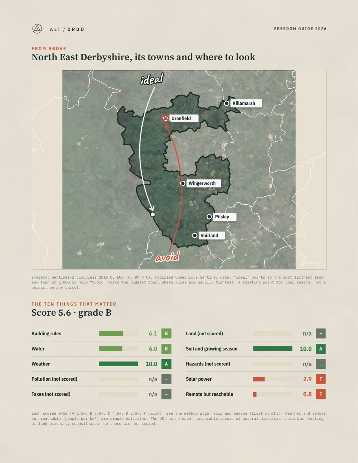 North East Derbyshire, England Off-Grid Guide 2026 from above