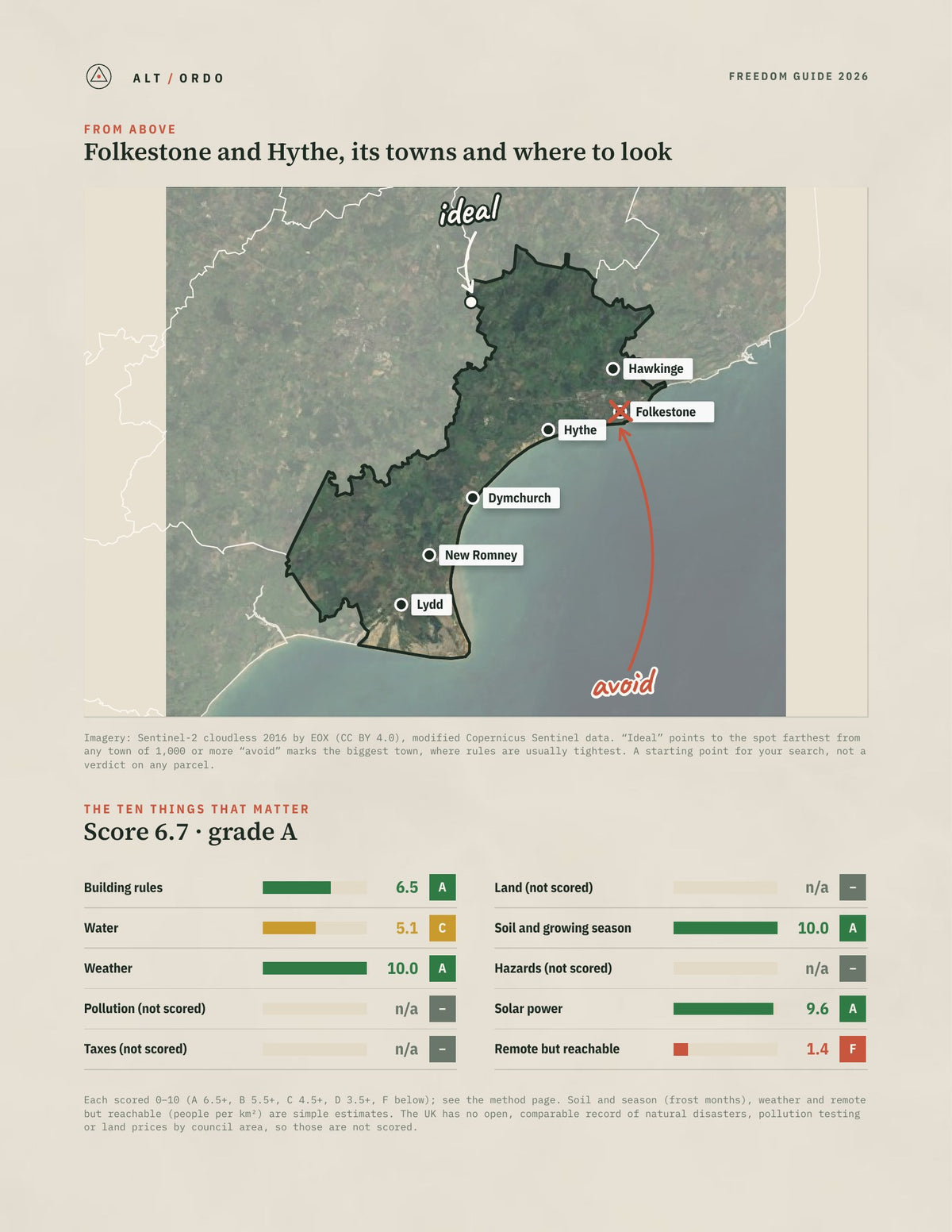 Folkestone and Hythe, England Off-Grid Guide 2026 from above
