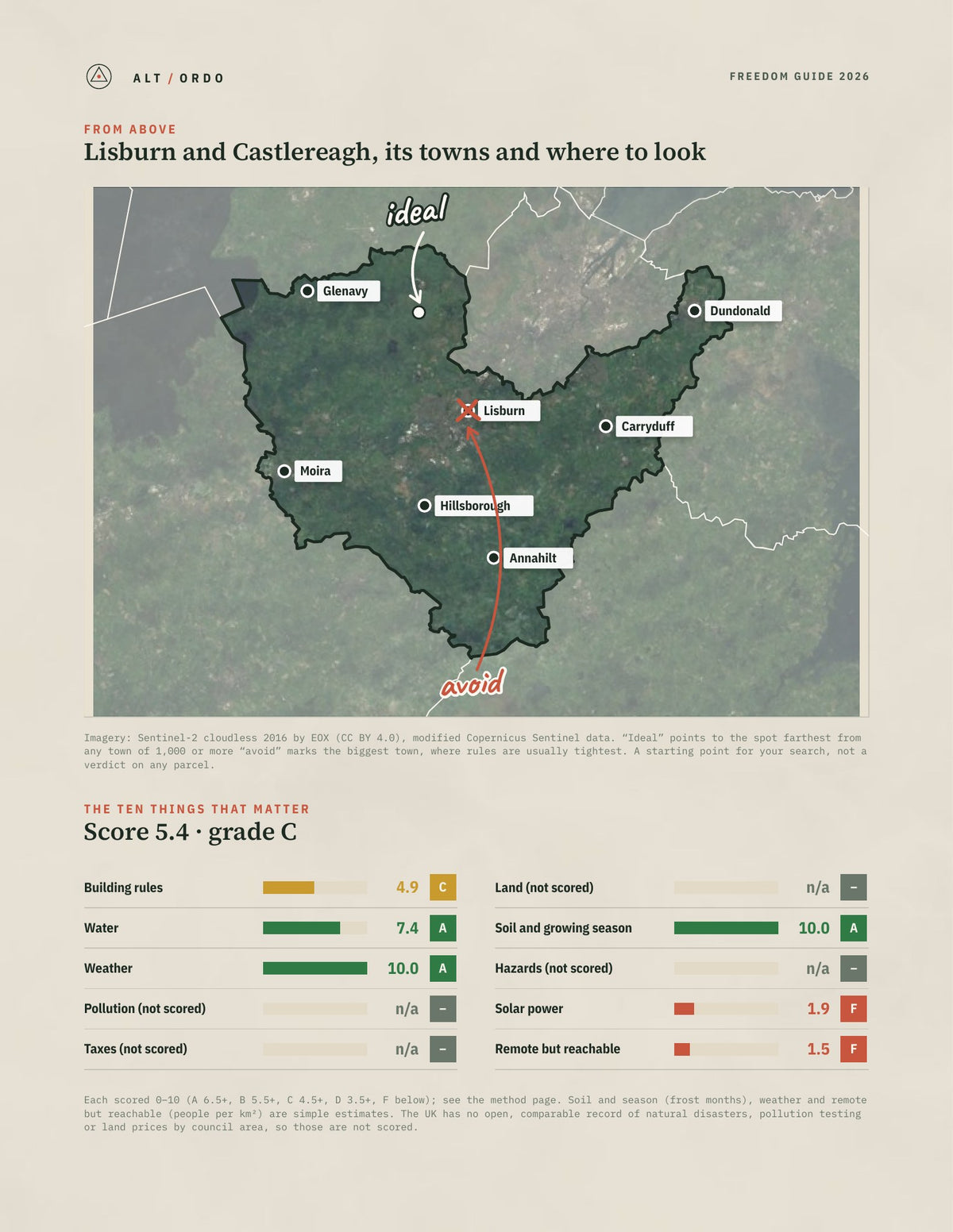 Lisburn and Castlereagh, Northern Ireland Off-Grid Guide 2026 from above