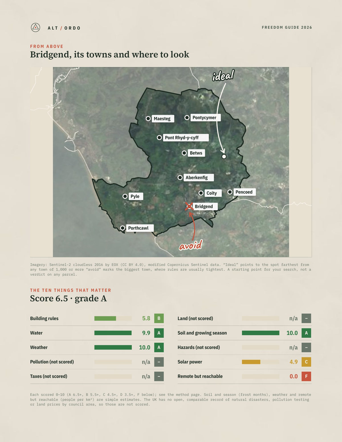 Bridgend, Wales Off-Grid Guide 2026 from above